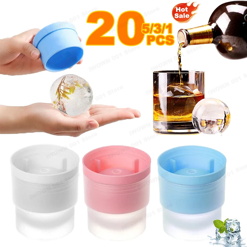 Ice Mold Sphere - แม่พิมพ์ซิลิโคนรูปลูกบอลขนาดใหญ่, เครื่องทําน้ําแข็งขนาดใหญ่สําหรับเครื่องดื่มค็อกเทลลูกบอลน้ําแข็งวิสกี้, เครื่องมือห้องครัวปาร์ตี้